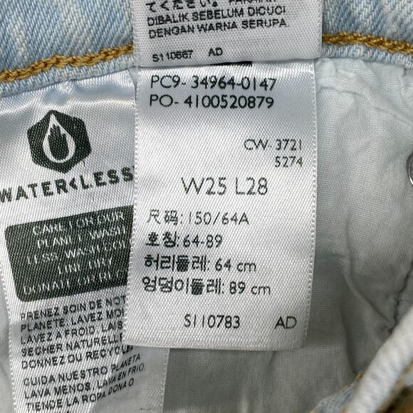 LEVIS Jeans Womens 25x28 Premium Denim Wedgie Straight Ankle Button Fly Blue - Picture 5 of 16